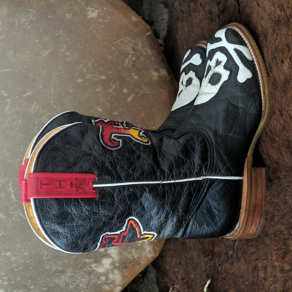 Tin Haul Shoes Tin Haul Skull Crossglow Black Leather Skull